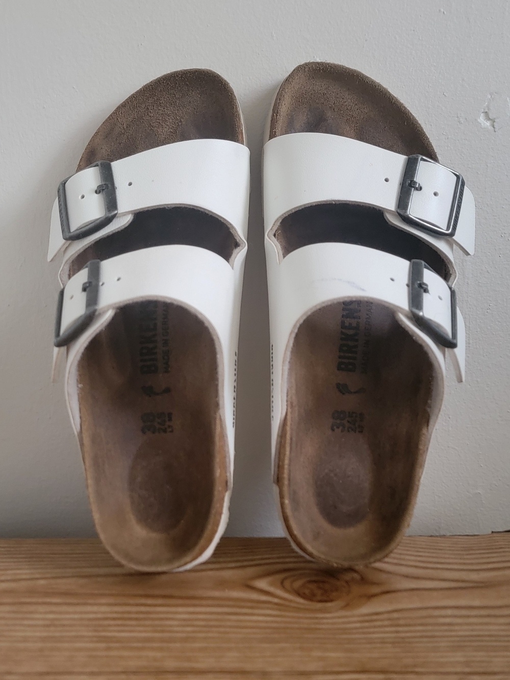 Birkenstock White Arizona Two-Strap Sandal